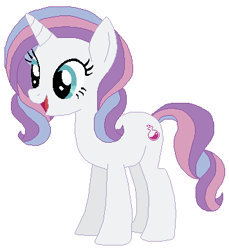 Size: 356x389 | Tagged: safe, artist:selenaede, artist:user15432, derpibooru import, potion nova, pony, unicorn, g4, my little pony: pony life, base used, female, g4.5 to g4, generation leap, mare, open mouth, open smile, simple background, smiling, solo, white background