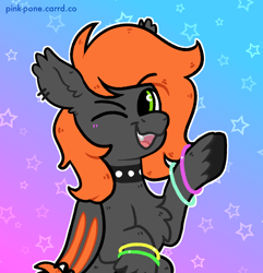 Size: 1300x1350 | Tagged: safe, artist:pink-pone, derpibooru import, oc, oc:omen, bat pony, pony, female, mare, solo