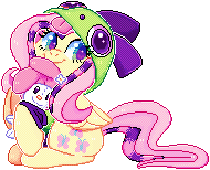Size: 190x154 | Tagged: safe, artist:starbovnd, derpibooru import, fluttershy, pegasus, pony, antonymph, cute, daaaaaaaaaaaw, female, fluttgirshy, gir, hug, mare, picture for breezies, pixel art, plushie, shyabetes, simple background, smiling, solo, sparkles, transparent background