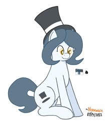 Size: 899x1034 | Tagged: safe, artist:bloonacorn, derpibooru import, oc, oc only, oc:hattsy, earth pony, pony, earth pony oc, hat, simple background, solo, top hat, transparent background