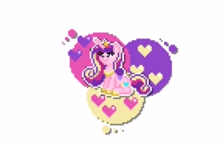 Size: 4096x2702 | Tagged: safe, artist:mariothepixelarter, derpibooru import, princess cadance, alicorn, pony, female, heart, mare, pixel art, simple background, sitting, solo, white background