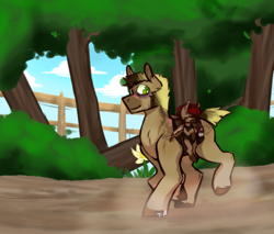 Size: 718x611 | Tagged: safe, artist:tyotheartist1, derpibooru import, oc, oc:hidden talent, oc:royal ranks, earth pony, pegasus, pony, detailed background, earth pony oc, foal, male, pegasus oc, stallion