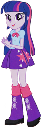 Size: 512x1561 | Tagged: safe, artist:pascalmulokozi2, derpibooru import, twilight sparkle, twilight sparkle (alicorn), alicorn, equestria girls, boots, clothes, female, high heel boots, open mouth, pleated skirt, shoes, simple background, skirt, solo, transparent background