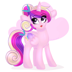 Size: 800x800 | Tagged: safe, artist:octacats, princess cadance, alicorn, pony, eye clipping through hair, female, horn, mare, open mouth, simple background, solo, white background, wings