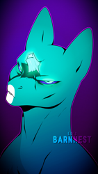 Size: 2160x3840 | Tagged: safe, artist:barnnest, oc, oc only, oc:vitæ, pony, unicorn, angry, glowing horn, horn, looking at you, male, solo, stallion, watermark