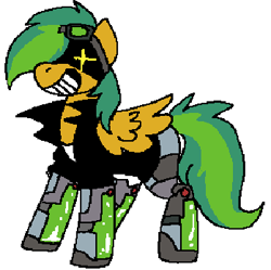 Size: 349x347 | Tagged: safe, artist:brainiac, derpibooru import, oc, oc only, oc:atom smasher, the sunjackers, brainiacs sketchbook (set), pixel art, simple background, solo, transparent background