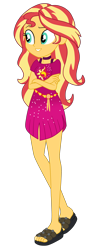 Size: 1600x4359 | Tagged: safe, artist:gmaplay, derpibooru import, sunset shimmer, better together, equestria girls, spring breakdown, clothes, dress, sandals, simple background, solo, transparent background