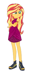 Size: 1500x3534 | Tagged: safe, artist:gmaplay, derpibooru import, sunset shimmer, better together, equestria girls, spring breakdown, clothes, dress, geode of empathy, magical geodes, open toe shoes, simple background, solo, transparent background