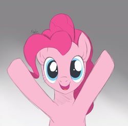 Size: 2108x2075 | Tagged: safe, artist:nnaly, derpibooru import, pinkie pie, earth pony, pony, high res, incoming hug, looking at you, sketch, solo