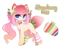 Size: 5186x4000 | Tagged: safe, artist:xsatanielx, derpibooru import, oc, oc only, oc:strawberry kiss, pony, female, mare, reference, simple background, solo, white background