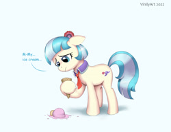 Size: 2992x2296 | Tagged: safe, artist:vinilyart, derpibooru import, coco pommel, earth pony, pony, food, ice cream, solo