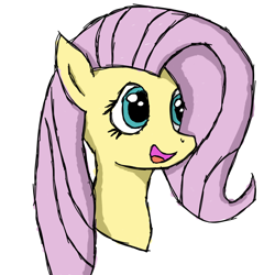 Size: 1152x1152 | Tagged: artist needed, safe, derpibooru import, fluttershy, pegasus, pony, bust, simple background, solo, white background