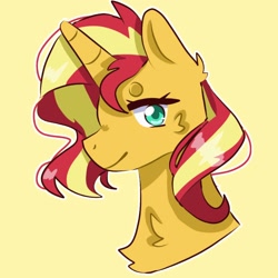 Size: 1024x1024 | Tagged: artist needed, source needed, safe, derpibooru import, sunset shimmer, pony, unicorn, equestria girls, bust, female, mare, solo