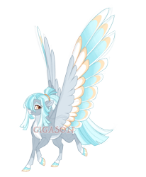 Size: 3300x4000 | Tagged: safe, artist:gigason, derpibooru import, oc, oc:dana divine, pegasus, pony, colored wings, female, mare, multicolored wings, obtrusive watermark, offspring, parent:somnambula, parent:thunderlane, simple background, solo, transparent background, watermark, wings