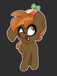 Size: 1230x1625 | Tagged: safe, artist:kindakismet, derpibooru import, button mash, earth pony, pony, black background, colt, doodle, ears, floppy ears, foal, hat, male, one ear down, open mouth, outline, propeller hat, simple background, solo
