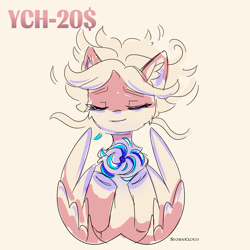 Size: 2500x2500 | Tagged: safe, artist:stormcloud, derpibooru import, oc, pony, any race, bust, commission, eyes closed, magic, magic aura, solo, your character here