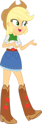 Size: 341x989 | Tagged: safe, derpibooru import, applejack, equestria girls, belt, boots, clothes, cowboy boots, cowboy hat, hat, high heel boots, shirt, shoes, simple background, skirt, solo, transparent background