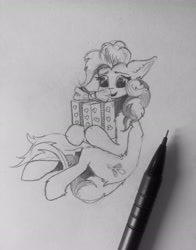 Size: 2354x3010 | Tagged: safe, artist:hornmlp, derpibooru import, pinkie pie, earth pony, pony, present, solo, traditional art