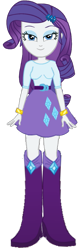 Size: 341x1069 | Tagged: safe, derpibooru import, rarity, equestria girls, belt, boots, clothes, high heel boots, shirt, shoes, simple background, skirt, solo, transparent background