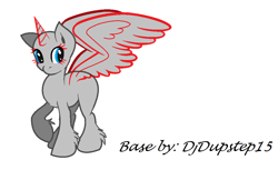 Size: 987x603 | Tagged: safe, artist:djdupstep15, derpibooru import, oc, oc only, alicorn, pony, alicorn oc, bald, base, eyelashes, female, hoof fluff, horn, mare, simple background, solo, white background, wings