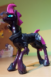 Size: 823x1253 | Tagged: safe, artist:supremeowl, derpibooru import, tempest shadow, pony, unicorn, armor, craft, dutch angle, sculpture, solo