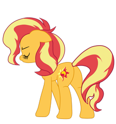 Size: 1723x1849 | Tagged: safe, artist:gmaplay, derpibooru import, sunset shimmer, pony, unicorn, bunset shimmer, butt, plot, rear view, simple background, solo, transparent background