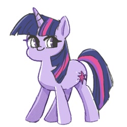 Size: 729x729 | Tagged: safe, artist:xiooo_witch, derpibooru import, twilight sparkle, unicorn twilight, pony, unicorn, female, horn, looking at you, mare, simple background, solo, white background