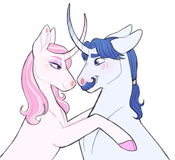 Size: 1280x1167 | Tagged: safe, artist:s0ftserve, derpibooru import, fancypants, fleur-de-lis, pony, unicorn, blushing, fancyfleur, female, male, mare, shipping, simple background, stallion, straight, transparent background