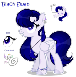 Size: 1673x1689 | Tagged: safe, artist:starshinestellaryt, derpibooru import, oc, oc:black swan, pegasus, pony, bracelet, ear piercing, female, grin, jewelry, mare, necklace, piercing, simple background, smile, solo, transparent background, white outline