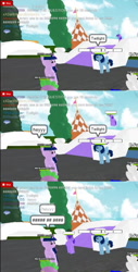 Size: 391x768 | Tagged: safe, derpibooru import, spike, twilight sparkle, oc, pegasus, pony, unicorn, 3d, censored, dialogue, roblox, speech bubble, swearing, vulgar