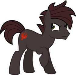 Size: 4073x4000 | Tagged: safe, artist:melisareb, derpibooru import, oc, oc only, oc:ryuga, earth pony, pony, absurd resolution, angry, male, raised hoof, raised leg, simple background, solo, stallion, transparent background, vector