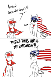 Size: 469x703 | Tagged: safe, derpibooru import, pony, american independence day, canada, canada day, independence day, nation ponies, ponified, sunglasses, text, united states