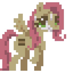 Size: 1024x1024 | Tagged: safe, artist:um89s, artist:ume89s, derpibooru import, fluttershy, pegasus, pony, equal cutie mark, female, mare, pixel art, simple background, solo, white background, wings