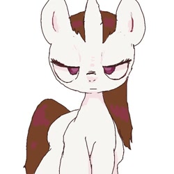 Size: 600x600 | Tagged: safe, artist:um89s, artist:ume89s, derpibooru import, oc, oc only, pony, unicorn, horn, looking at you, simple background, solo, white background
