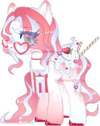 Size: 309x390 | Tagged: safe, artist:kawaiighetto, derpibooru import, oc, oc only, earth pony, pony, earth pony oc, food, glasses, ice cream, simple background, smiling, solo, transparent background, unshorn fetlocks