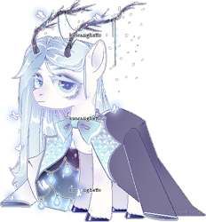 Size: 421x453 | Tagged: safe, artist:kawaiighetto, derpibooru import, oc, oc only, pony, antlers, clothes, dress, frown, simple background, solo, transparent background, unshorn fetlocks