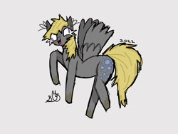 Size: 2160x1620 | Tagged: safe, derpibooru exclusive, derpibooru import, derpy hooves, pegasus, pony, derp, doodle, simple background, solo