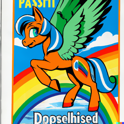 Size: 1024x1024 | Tagged: safe, derpibooru import, machine learning generated, pegasus, pony, dall·e 2, rainbow, solo