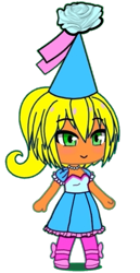 Size: 537x1039 | Tagged: safe, artist:darlycatmake, derpibooru import, applejack, human, look before you sleep, beautiful, bow, clothes, cute, dress, froufrou glittery lacy outfit, gacha life, happy, hat, hennin, humanized, jackabetes, jewelry, necklace, pretty, princess, princess applejack, simple background, smiling, solo, transparent background