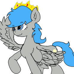 Size: 1600x1600 | Tagged: safe, artist:discocade, derpibooru import, oc, oc only, oc:lemon breeze, pegasus, crown, jewelry, male, regalia, simple background, solo, white background