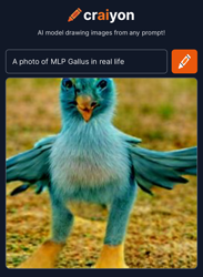 Size: 1162x1591 | Tagged: safe, derpibooru import, machine learning generated, gallus, griffon, artificial intelligence, craiyon, dall·e mini, irl, photo, realistic, solo