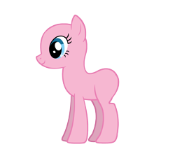 Size: 2800x2500 | Tagged: safe, artist:annesbouquetofflowers53, derpibooru import, earth pony, pony, g4, bald, base, blue eyes, female, full body, hooves, mare, official, pink coat, simple background, smiling, solo, standing, transparent background