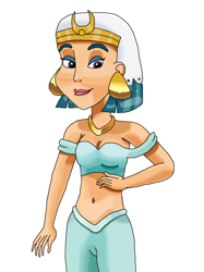 Size: 831x1112 | Tagged: safe, artist:ocean lover, derpibooru import, somnambula, human, aladdin, bare shoulders, beautiful, belly button, belly dancer, belly dancer outfit, clothes, disney, disney princess, disney style, ear piercing, earring, egyptian, egyptian headdress, hand on hip, human coloration, humanized, jewelry, lidded eyes, lips, looking down, midriff, necklace, piercing, pose, pretty, princess jasmine, sexy, simple background, sleeveless, smiling, species swap, white background