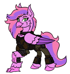 Size: 921x974 | Tagged: safe, artist:hiddenfaithy, derpibooru import, oc, oc only, oc:lilac, hippogriff, fallout equestria, armor, commission, simple background, transparent background