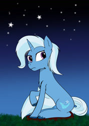 Size: 1280x1811 | Tagged: safe, artist:tempestshine, derpibooru import, trixie, pony, unicorn, looking back, solo