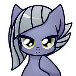 Size: 768x768 | Tagged: safe, artist:namaenonaipony, derpibooru import, limestone pie, earth pony, pony, :<, bust, female, frown, looking at you, mare, simple background, solo, white background