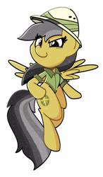 Size: 1506x2570 | Tagged: safe, artist:kindakismet, derpibooru import, daring do, pegasus, pony, clothes, female, flying, hat, looking at you, mare, simple background, solo, sparkly mane, spread wings, white background, wings