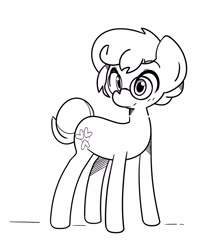 Size: 2216x2689 | Tagged: safe, artist:kindakismet, derpibooru import, oc, oc only, oc:linked heart, earth pony, pony, black and white, glasses, grayscale, male, monochrome, simple background, solo, white background