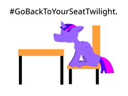 Size: 480x360 | Tagged: safe, artist:wonderwolf51, derpibooru import, twilight sparkle, twilight sparkle (alicorn), alicorn, folded wings, go back to your seat twilight, school, solo, wings