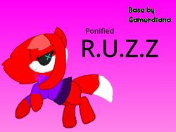 Size: 960x720 | Tagged: safe, artist:gamerdiana, derpibooru import, editor:wonderwolf51, oc, pony, robot, robot pony, ponified, red fur, solo, story included